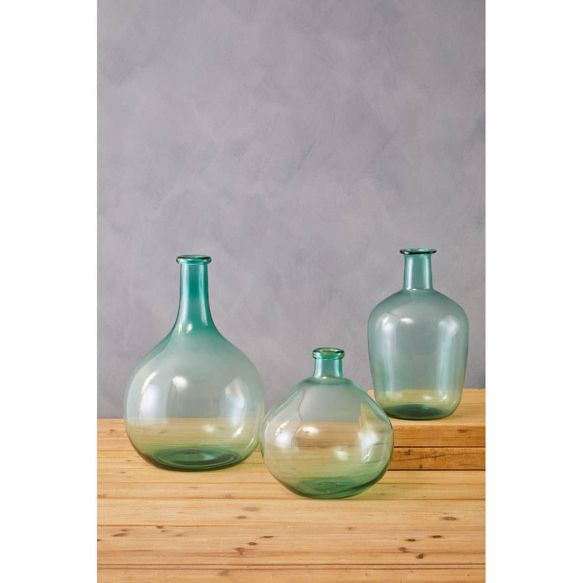 Hamilton Interiors Living Bexley Blue Small Bottle Neck Recycled Glass Vase House of Isabella UK