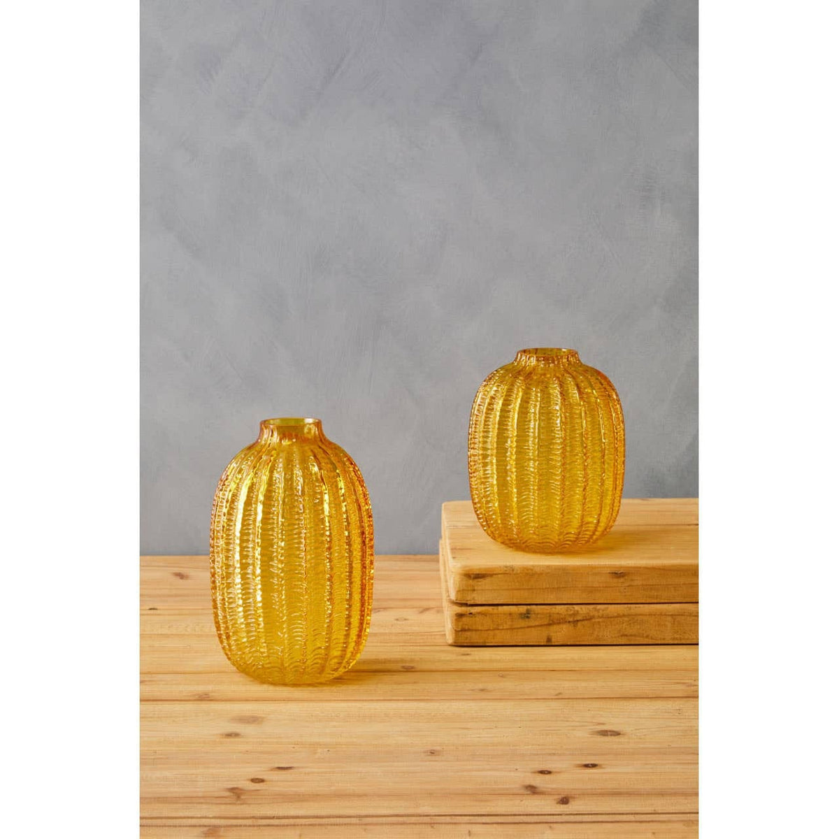 Hamilton Interiors Living Bionda Small Yellow Glass Vase House of Isabella UK