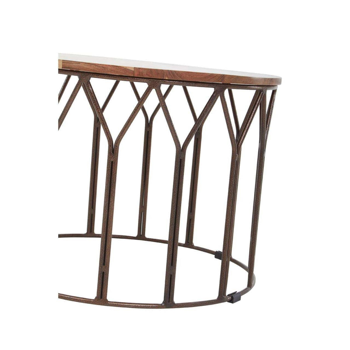 Hamilton Interiors Living Boho Acacia Wood Round Coffee Table House of Isabella UK