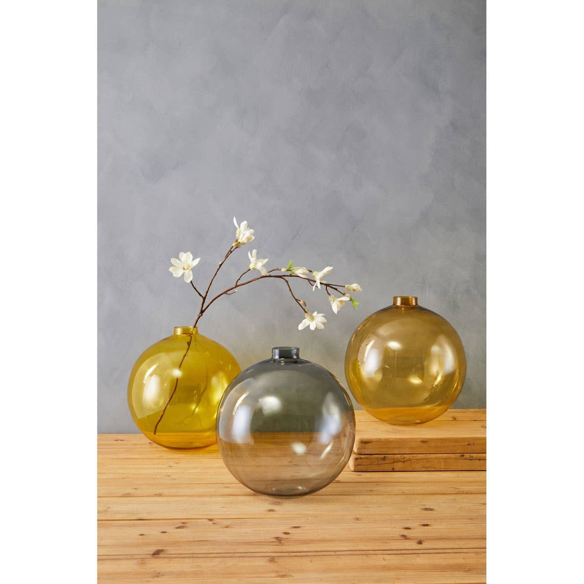 Hamilton Interiors Living Bree Amber Glass Vase House of Isabella UK