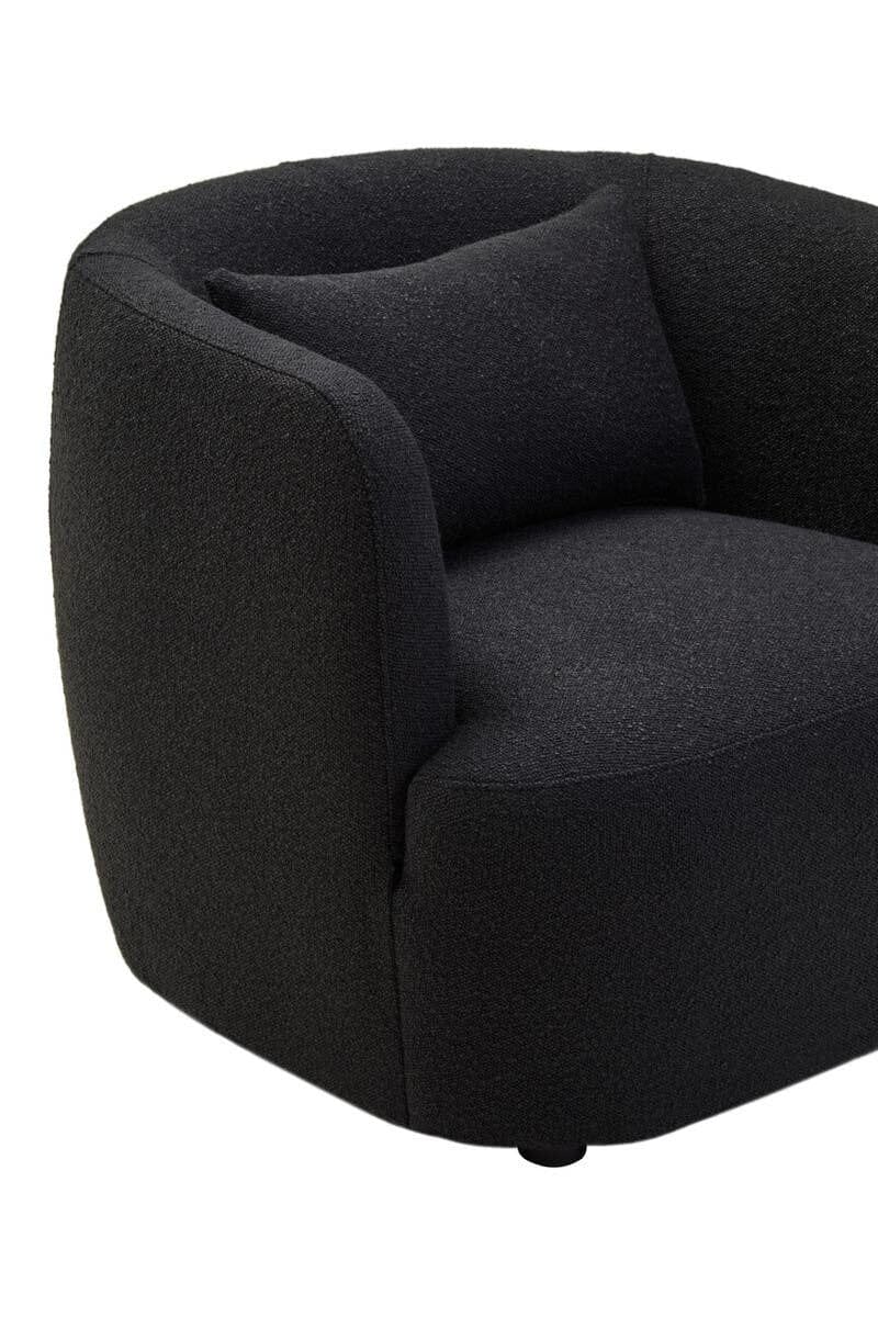 Hamilton Interiors Living Bruge Textured Black Curved Chair House of Isabella UK