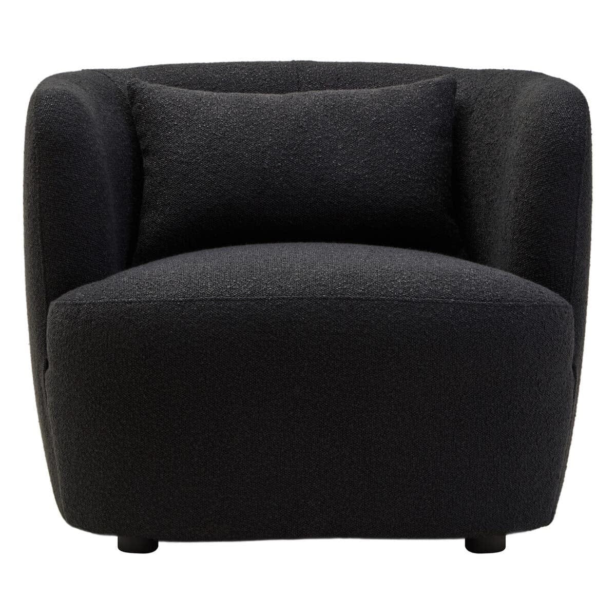 Hamilton Interiors Living Bruge Textured Black Curved Chair House of Isabella UK