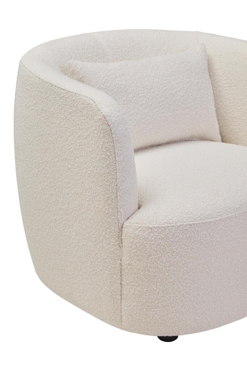 Hamilton Interiors Living Bruge Textured Cream Curved Chair House of Isabella UK