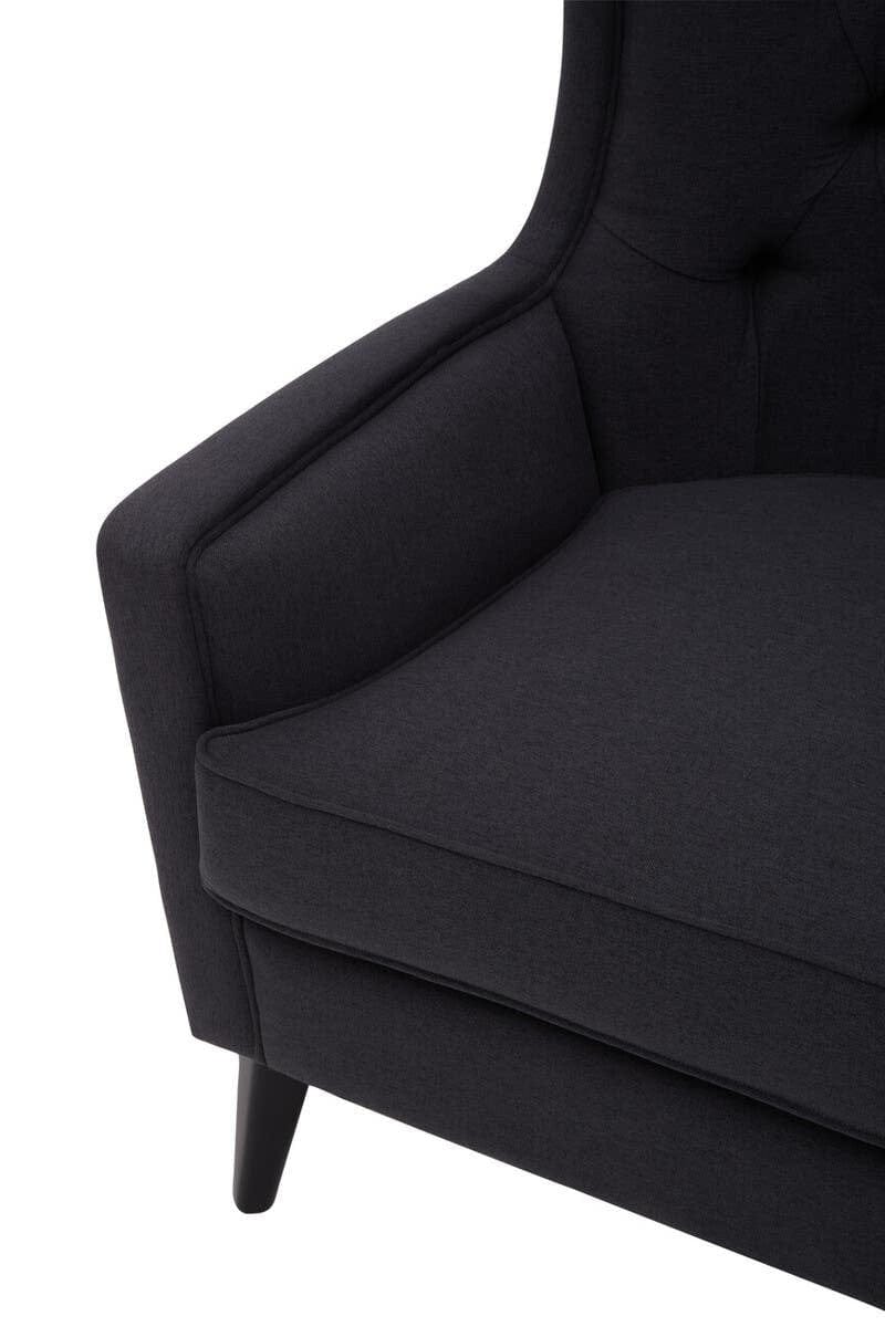 Hamilton Interiors Living Cala Black Tufted Highback Chair House of Isabella UK