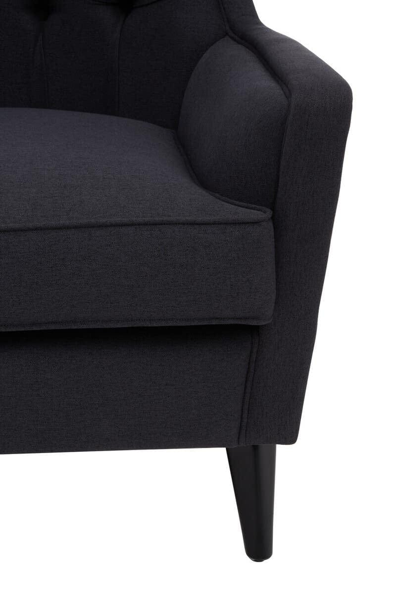 Hamilton Interiors Living Cala Black Tufted Highback Chair House of Isabella UK