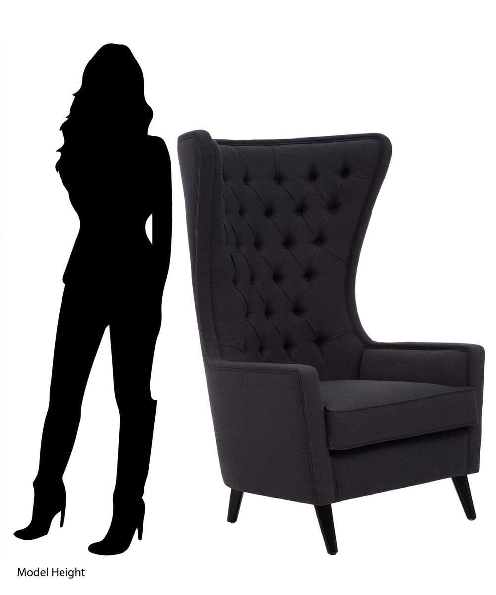 Hamilton Interiors Living Cala Black Tufted Highback Chair House of Isabella UK