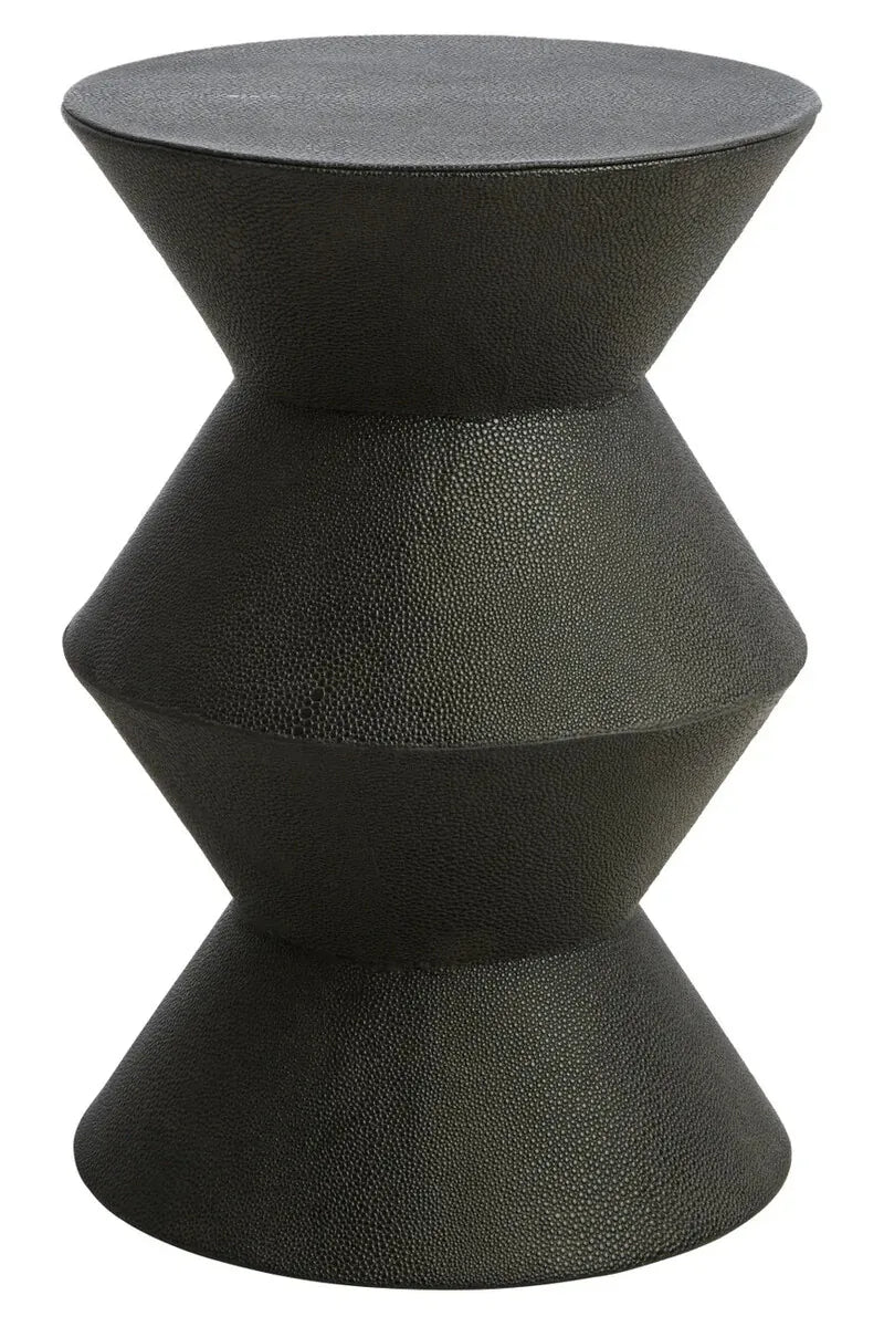 Hamilton Interiors Living Cardona Black Shagreen Effect Side Table House of Isabella UK