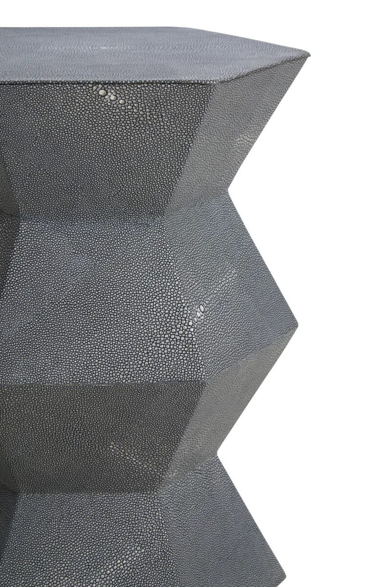 Hamilton Interiors Living Cardona Blue Shagreen Effect Side Table House of Isabella UK