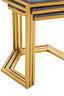 Hamilton Interiors Living Cardona Nest of Three Hexagonal Blue Shagreen Effect Tables House of Isabella UK