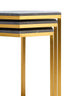 Hamilton Interiors Living Cardona Nest of Three Hexagonal Blue Shagreen Effect Tables House of Isabella UK