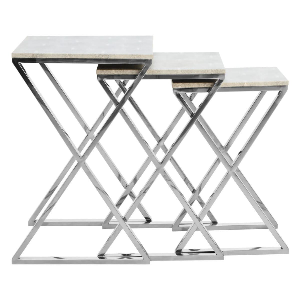 Hamilton Interiors Living Cardona Nest of Three Shagreen Effect Tables House of Isabella UK