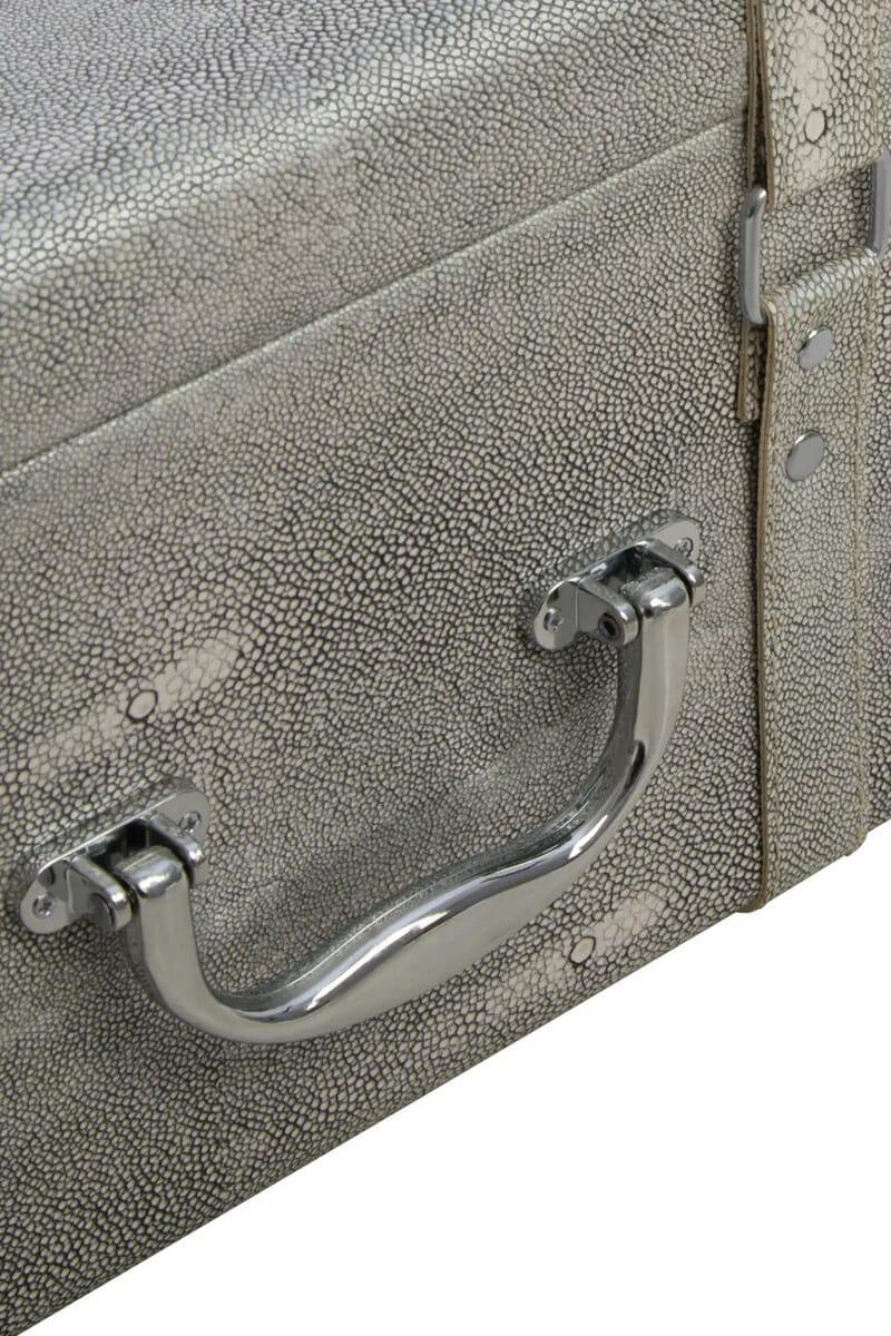 Hamilton Interiors Living Cardona Set Of Three Grey Shagreen Effect Storage Trunks House of Isabella UK