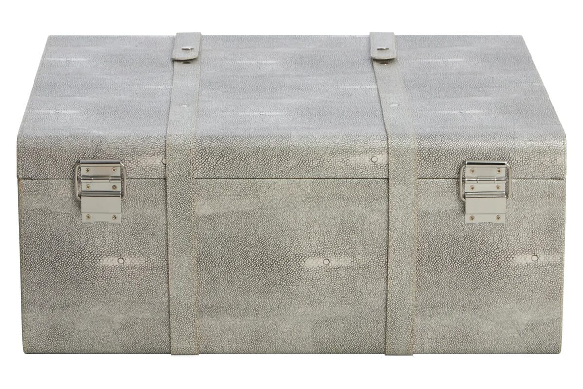 Hamilton Interiors Living Cardona Set Of Three Grey Shagreen Effect Storage Trunks House of Isabella UK