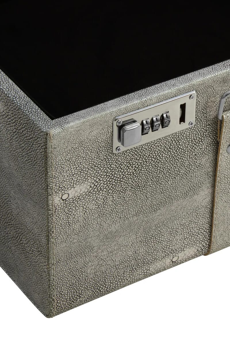 Hamilton Interiors Living Cardona Set Of Three Grey Shagreen Effect Storage Trunks House of Isabella UK