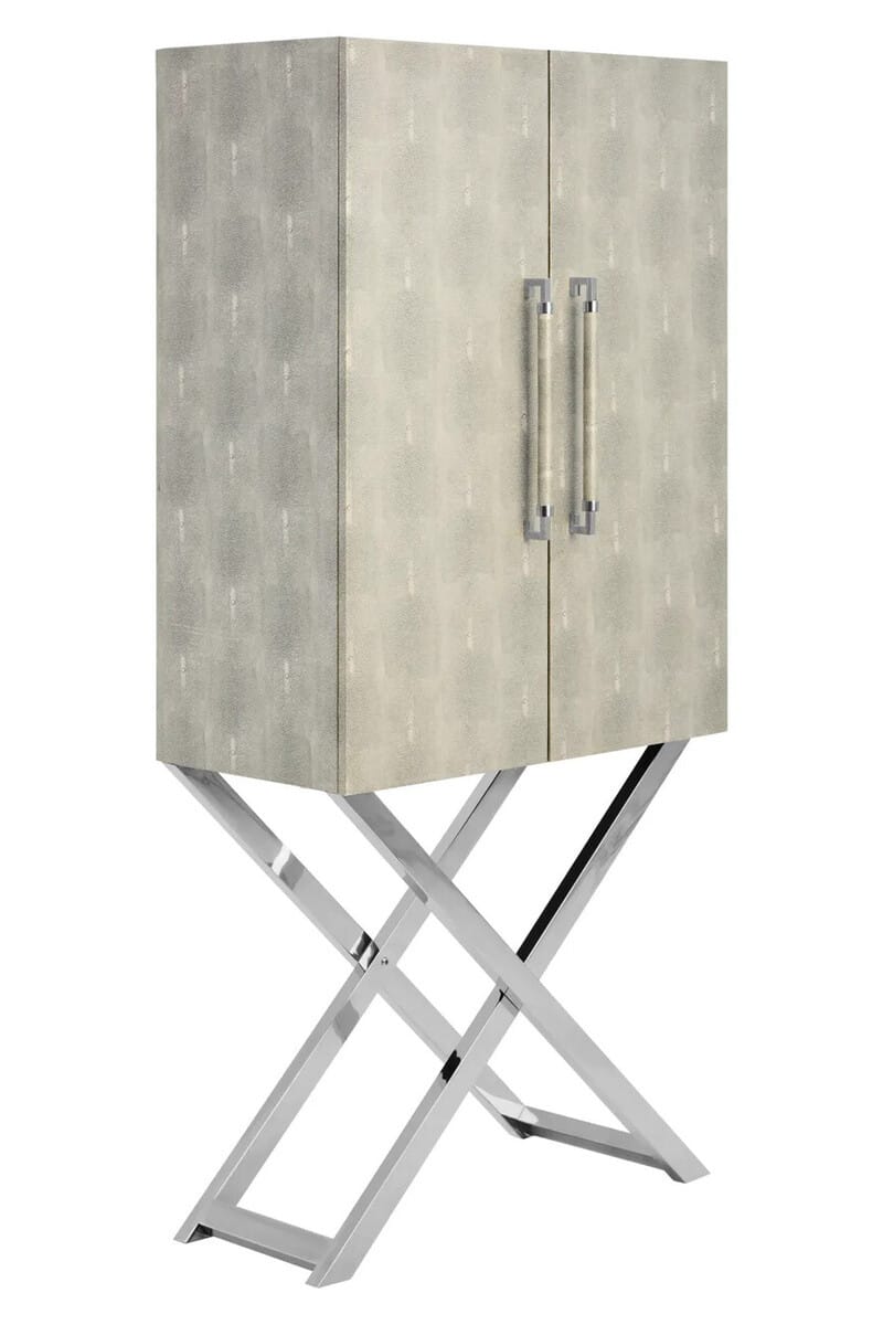 Hamilton Interiors Living Cardona Two Door Grey Shagreen Effect Cabinet House of Isabella UK