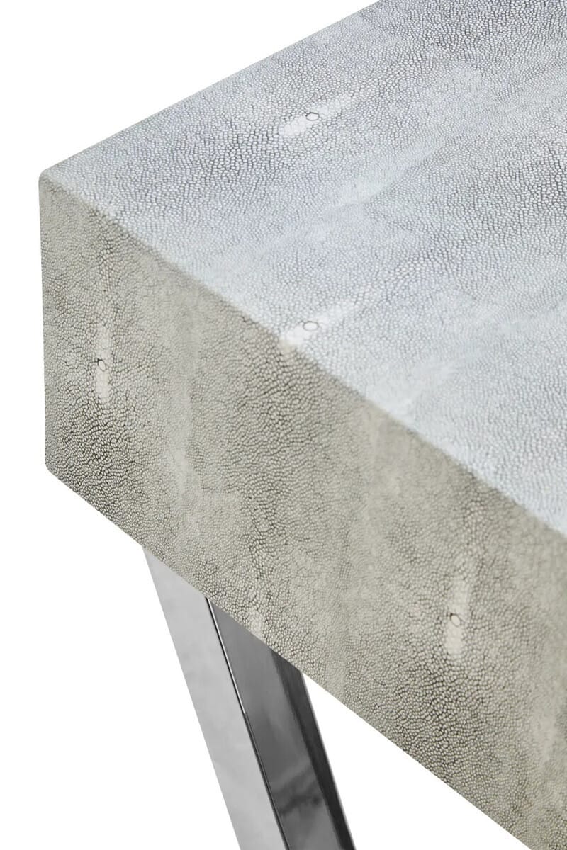 Hamilton Interiors Living Cardona Two Drawer Grey Shagreen Effect Console Table House of Isabella UK