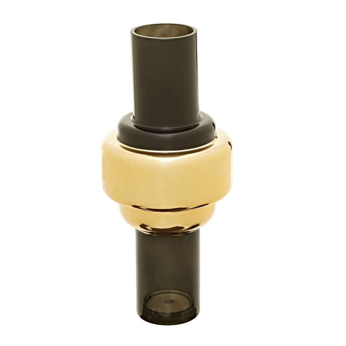 Hamilton Interiors Living Cayden Large Smoked Black And Gold Vase House of Isabella UK