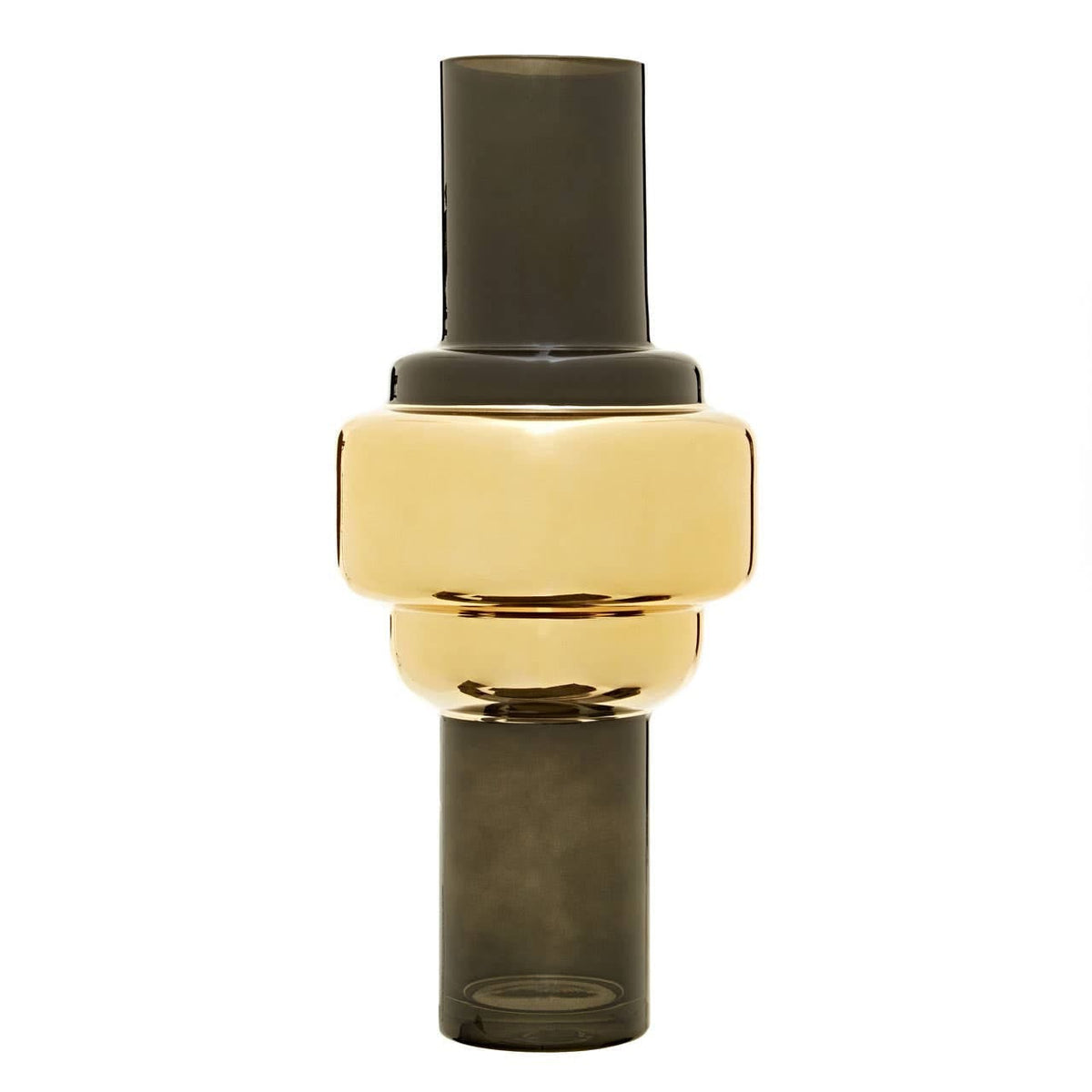 Hamilton Interiors Living Cayden Large Smoked Black And Gold Vase House of Isabella UK