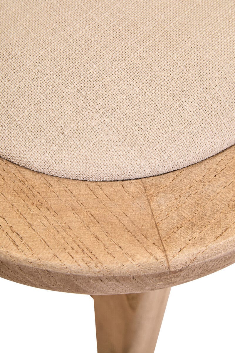 Hamilton Interiors Living Cebu Beige Fabric and Grey Wash Elm Wood Dining Chair House of Isabella UK