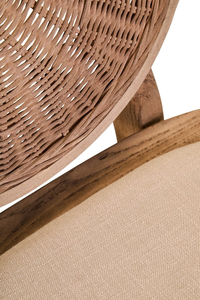 Hamilton Interiors Living Cebu Beige Fabric and White Wash Elm Wood Dining Chair House of Isabella UK