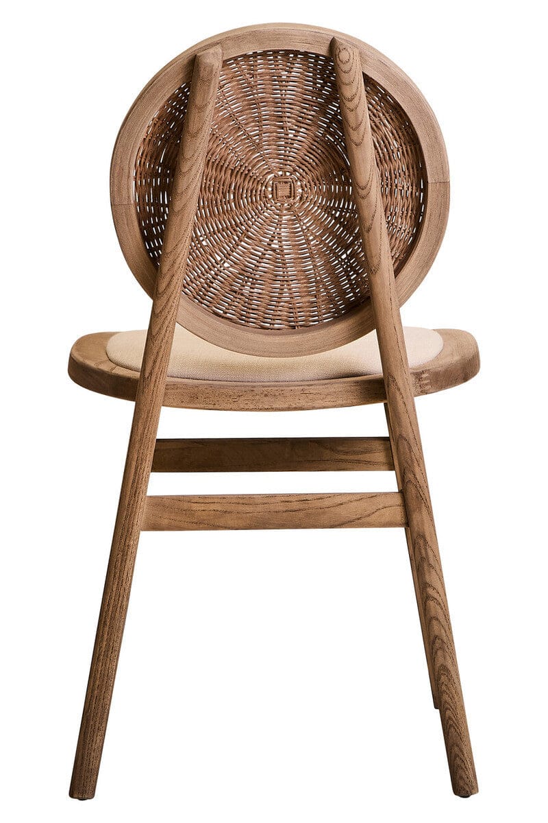 Hamilton Interiors Living Cebu Beige Fabric and White Wash Elm Wood Dining Chair House of Isabella UK