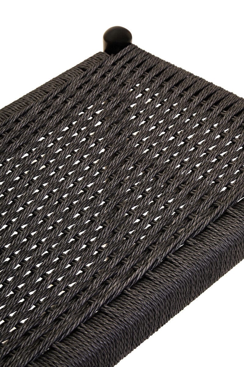 Hamilton Interiors Living Cebu Black Rope and Elm Wood Bench House of Isabella UK