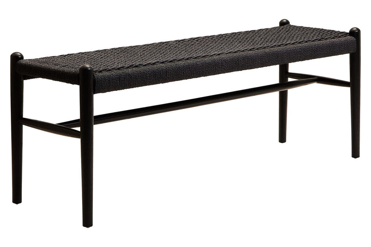 Hamilton Interiors Living Cebu Black Rope and Elm Wood Bench House of Isabella UK