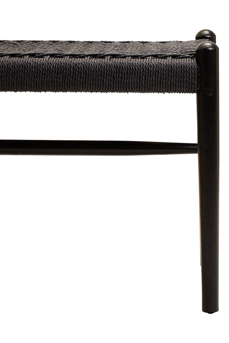 Hamilton Interiors Living Cebu Black Rope and Elm Wood Bench House of Isabella UK