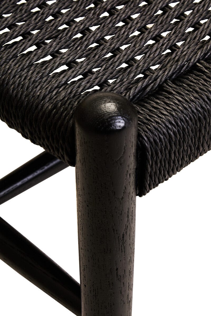 Hamilton Interiors Living Cebu Black Rope and Elm Wood Bench House of Isabella UK