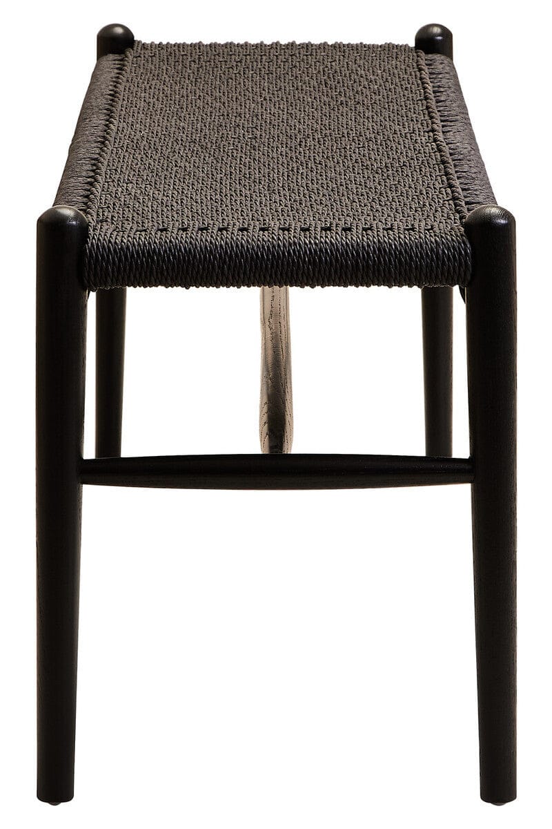 Hamilton Interiors Living Cebu Black Rope and Elm Wood Bench House of Isabella UK