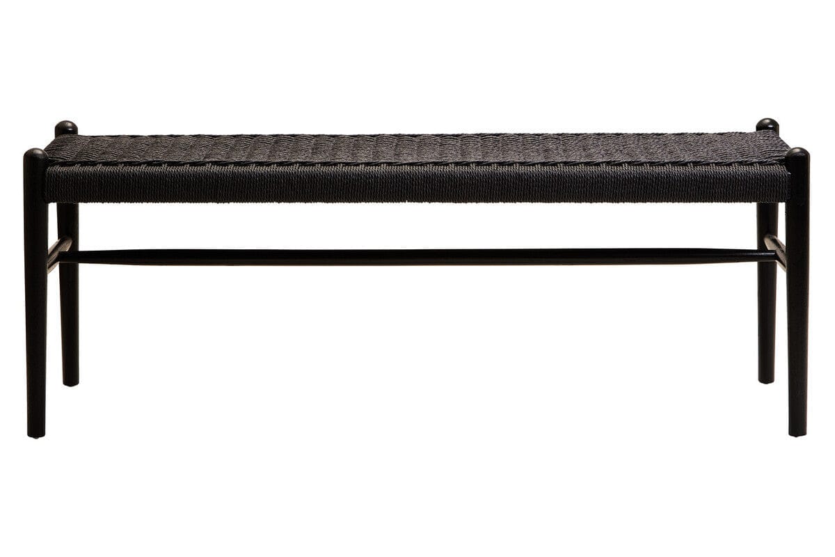 Hamilton Interiors Living Cebu Black Rope and Elm Wood Bench House of Isabella UK