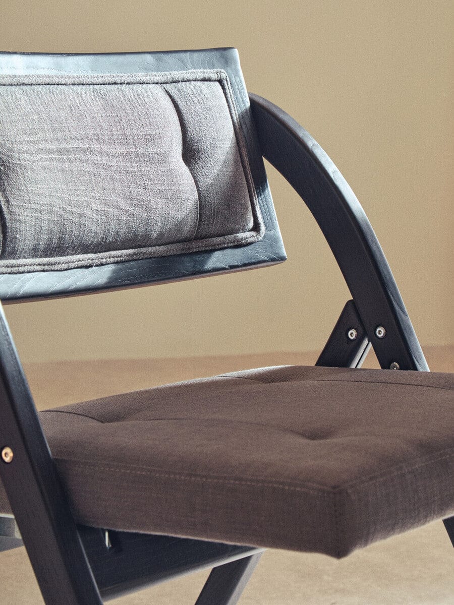 Hamilton Interiors Living Cebu Grey and Black Elm Wood Folding Chair House of Isabella UK