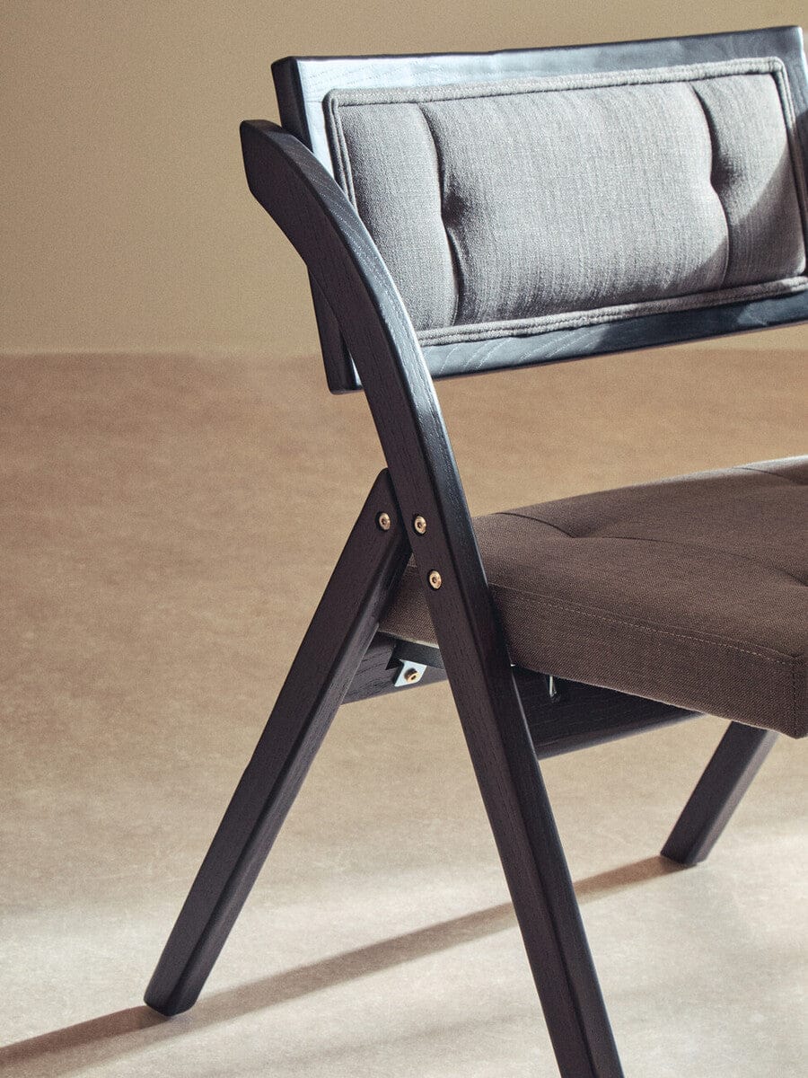 Hamilton Interiors Living Cebu Grey and Black Elm Wood Folding Chair House of Isabella UK