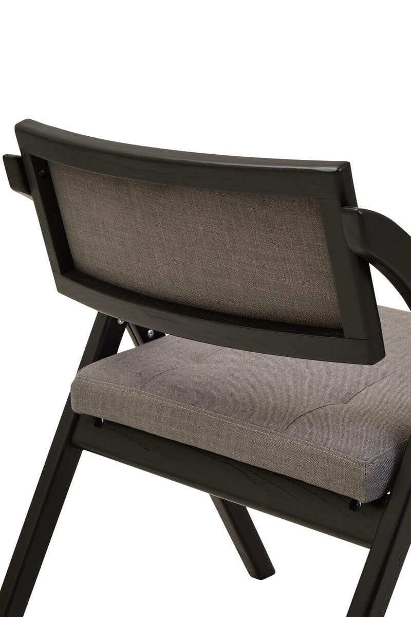 Hamilton Interiors Living Cebu Grey and Black Elm Wood Folding Chair House of Isabella UK