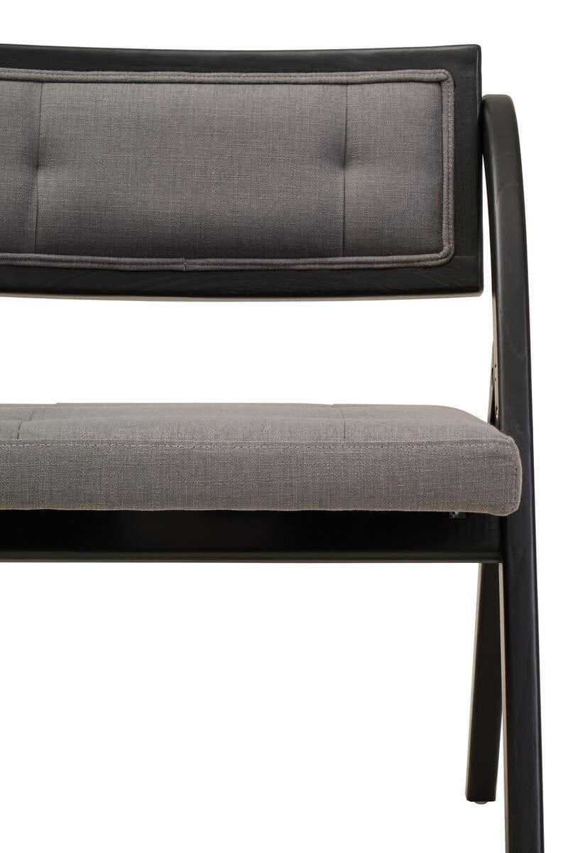 Hamilton Interiors Living Cebu Grey and Black Elm Wood Folding Chair House of Isabella UK