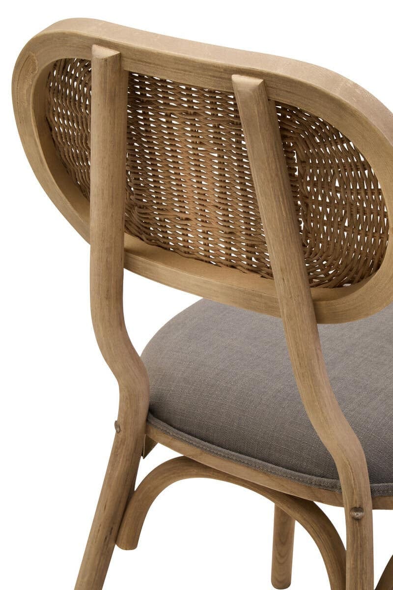 Hamilton Interiors Living Cebu Grey Wash Elm Wood Dining Chair House of Isabella UK