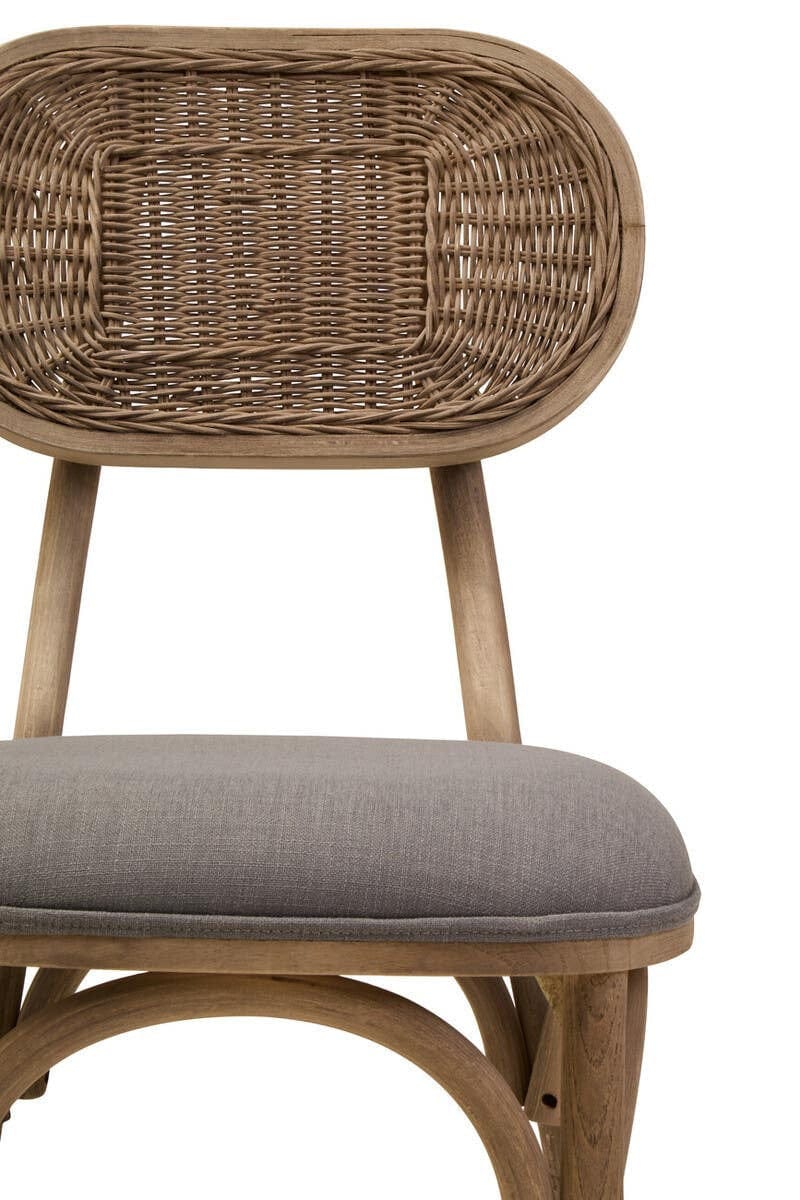 Hamilton Interiors Living Cebu Grey Wash Elm Wood Dining Chair House of Isabella UK