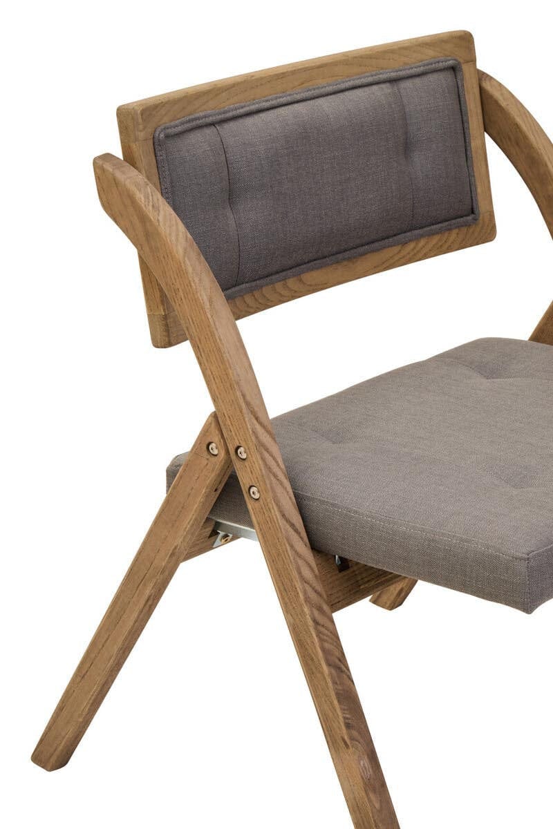 Hamilton Interiors Living Cebu Grey Wash Elm Wood Folding Chair House of Isabella UK