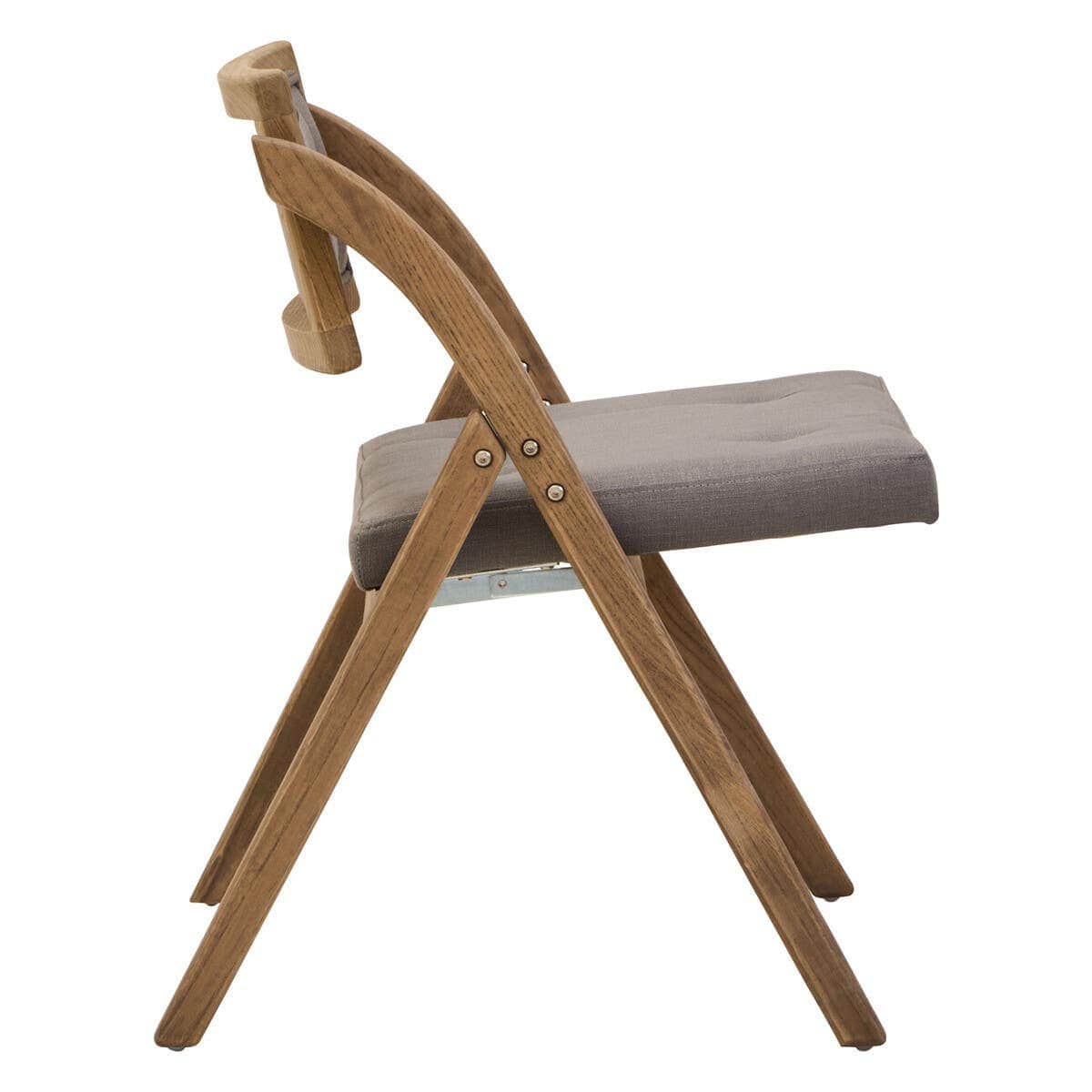 Hamilton Interiors Living Cebu Grey Wash Elm Wood Folding Chair House of Isabella UK