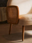 Hamilton Interiors Living Cebu Ivory Fabric and Cane 2 Seat Sofa with Elm Wood Legs House of Isabella UK