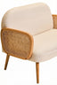 Hamilton Interiors Living Cebu Ivory Fabric and Cane 2 Seat Sofa with Elm Wood Legs House of Isabella UK