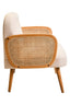 Hamilton Interiors Living Cebu Ivory Fabric and Cane 2 Seat Sofa with Elm Wood Legs House of Isabella UK