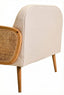Hamilton Interiors Living Cebu Ivory Fabric and Cane 2 Seat Sofa with Elm Wood Legs House of Isabella UK