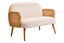 Hamilton Interiors Living Cebu Ivory Fabric and Cane 2 Seat Sofa with Elm Wood Legs House of Isabella UK