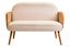 Hamilton Interiors Living Cebu Ivory Fabric and Cane 2 Seat Sofa with Elm Wood Legs House of Isabella UK