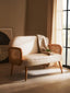 Hamilton Interiors Living Cebu Ivory Fabric and Cane 2 Seat Sofa with Elm Wood Legs House of Isabella UK