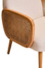 Hamilton Interiors Living Cebu Ivory Fabric and Cane Chair with Elm Wood Legs House of Isabella UK