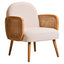 Hamilton Interiors Living Cebu Ivory Fabric and Cane Chair with Elm Wood Legs House of Isabella UK