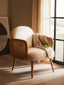 Hamilton Interiors Living Cebu Ivory Fabric and Cane Chair with Elm Wood Legs House of Isabella UK