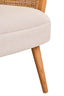 Hamilton Interiors Living Cebu Ivory Fabric and Cane Chair with Elm Wood Legs House of Isabella UK